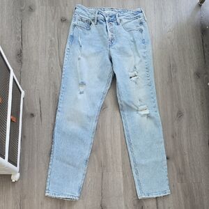 Old Navy Light Blue Distressed High-Rise Jeans